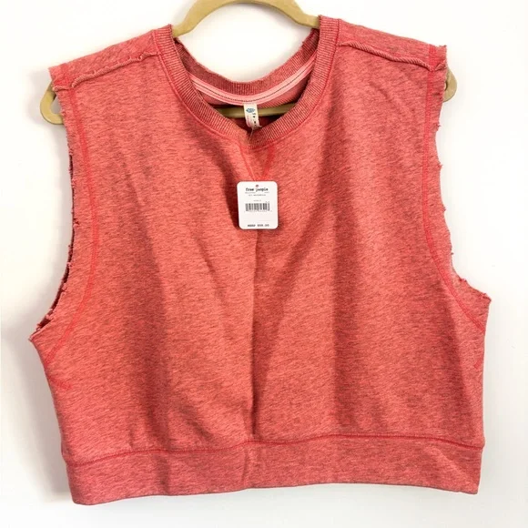 Free People Movement NWT Kick It Muscle Tank Crop Hot Watermelon Warmup Top - Picture 10 of 11
